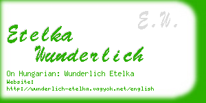 etelka wunderlich business card